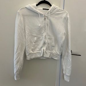 Brandy Melville Cropped Zip Up Hoodie